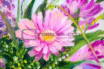 Flowers, oil painting on canvas