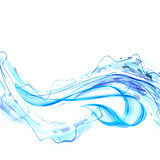 Abstract blue water splash isolated on white background. 