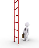 Businessman and a vertical ladder