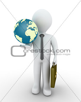 Businessman and the globe