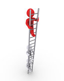 Businessmen climbing ladder competition