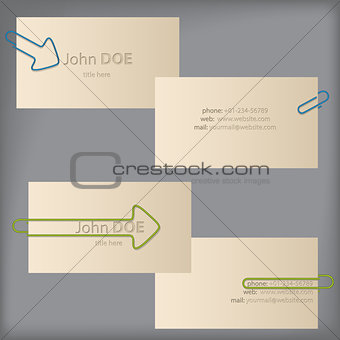 Creative business cards with arrow binder clips