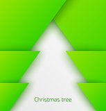 Green abstract christmas tree paper applique