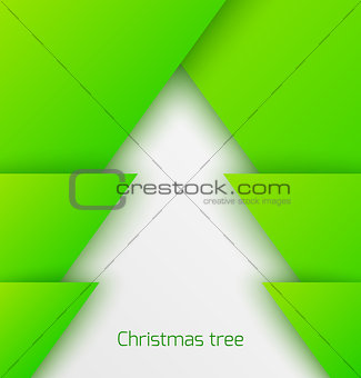 Green abstract christmas tree paper applique