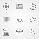 Contour vector icons for online store