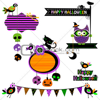 Halloween funny design elements