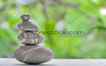 Pile of pebble stones in nature