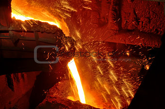 Molten steel pouring