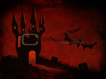 Halloween Castle and bats