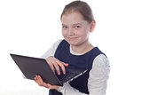 girl with a netbook,