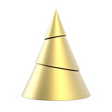 Gold stylized Christmas tree isolated on white background