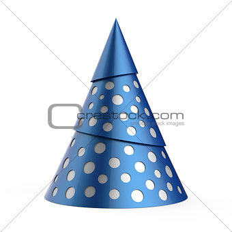Blue stylized Christmas tree with silver decoration