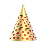 Gold stylized Christmas tree with red decoration