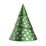Green stylized Christmas tree with silver decoration