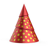 Red stylized Christmas tree with yellow decoration