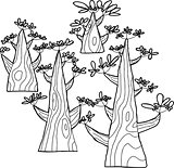 Outlined Spring Trees