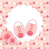 Vector Illustration of Pink Baby Shoes for Newborn Girl