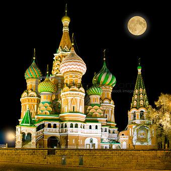 St. Basil Cathedral on Red Square in Moscow.