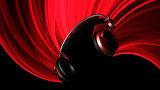 Red Headphones Illustration with Red Light