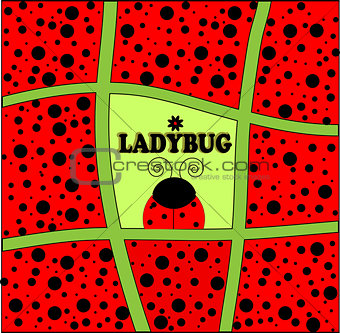 ladybug background invitation card vector illustration art