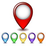 Set of bright map pointer icon