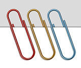 Set of colored paper clips.