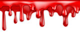 Red blood drips seamless patterns on white background.