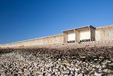 Shelter and Sea Wall on Canvey Island, Essex, England