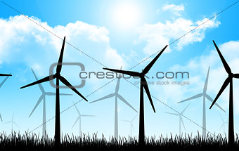 the wind turbines
