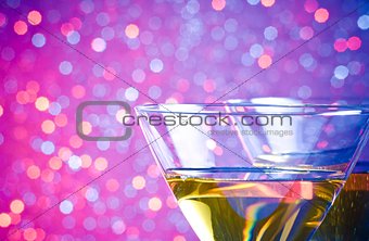 detail of two glasses of cocktail on bar table