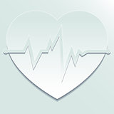 Icon heart with pulse graph