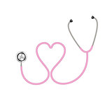 Stethoscope in shape of heart in pink design