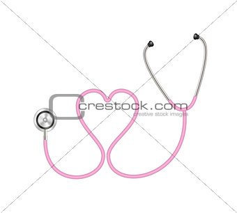 Stethoscope in shape of heart in pink design