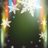 Christmas snowflakes on colorful background.