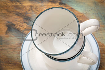 stacked coffee cups abstract