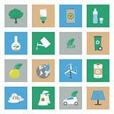 Ecology flat icons set