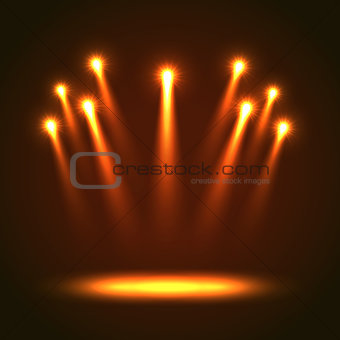 Vector Background With Group Bright Spotlights