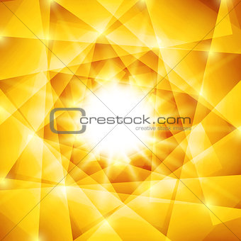 Abstract geometric background with yellow triangles and burst