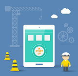 Flat style vector illustration concept of mobile app development