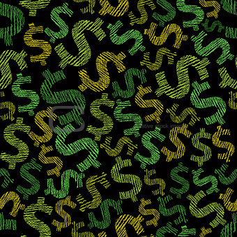 Dollar seamless background, economy and money theme vector seaml