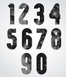 Black and white dotty graphic decorative numbers. 