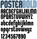 Poster black bold extensive font and numbers.