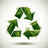 Green recycle geometric icon made in 3d modern style, best for u
