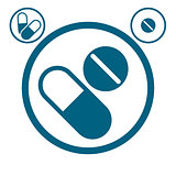 Medical pills icon.
