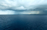 Sea summer view with stormy sky (Greece)