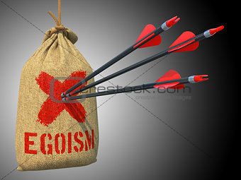 Egoism - Arrows Hit in Red Mark Target.