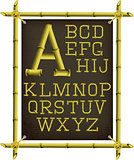 bamboo frame with canvas and stylized alphabet