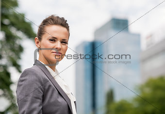 Portrait of business woman in office district