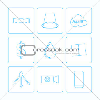 Contour vector icons for Ice Bucket Challenge