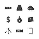 Black silhouette vector icons for Ice Bucket Challenge